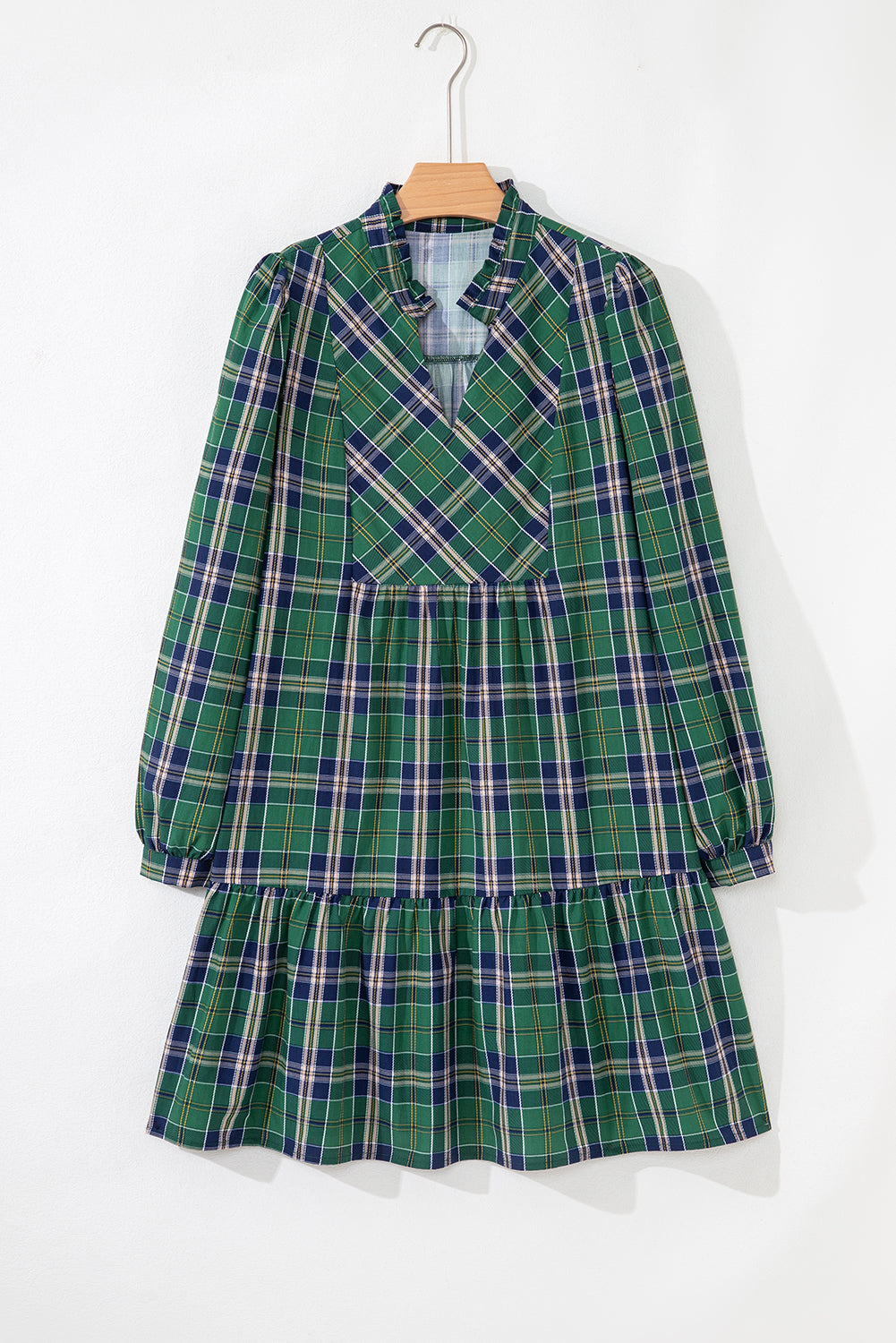 Green Plaid Frilly Dress RTS