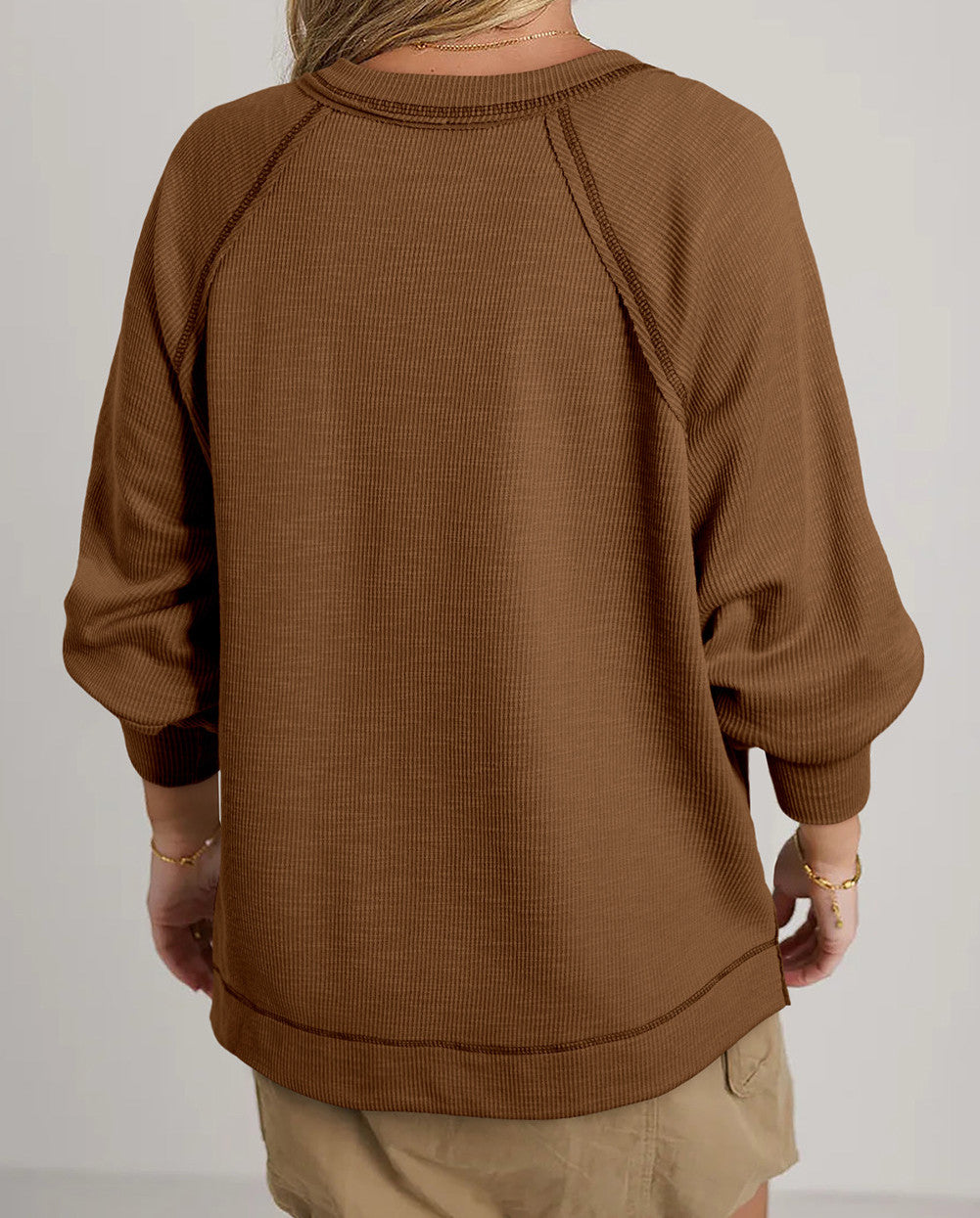 Textured V Neck Top October.