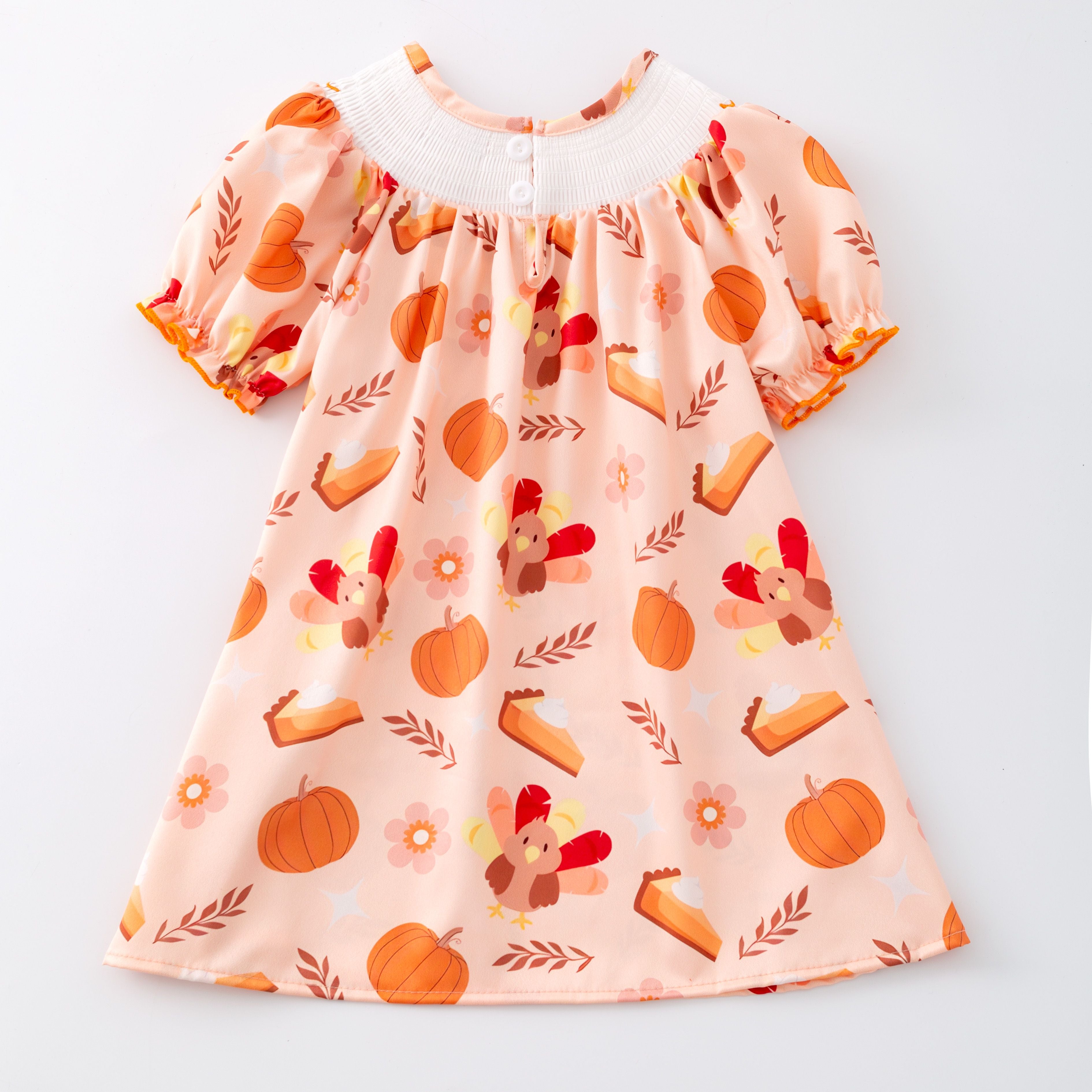 Thanksgiving Smocked Girls Dress CC