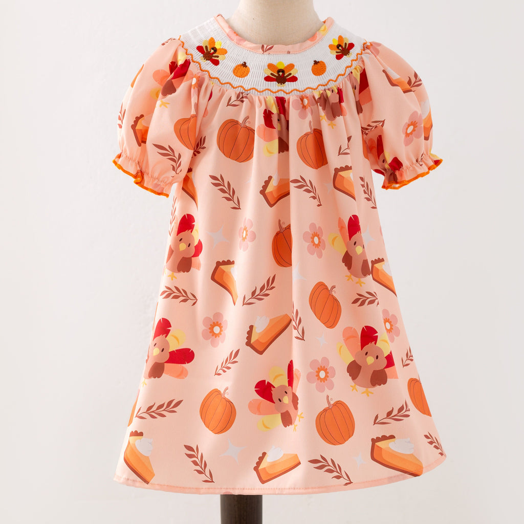 Thanksgiving Smocked Girls Dress CC