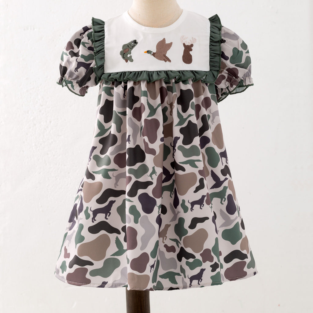 Camo Embroidery Girls Dress CC
