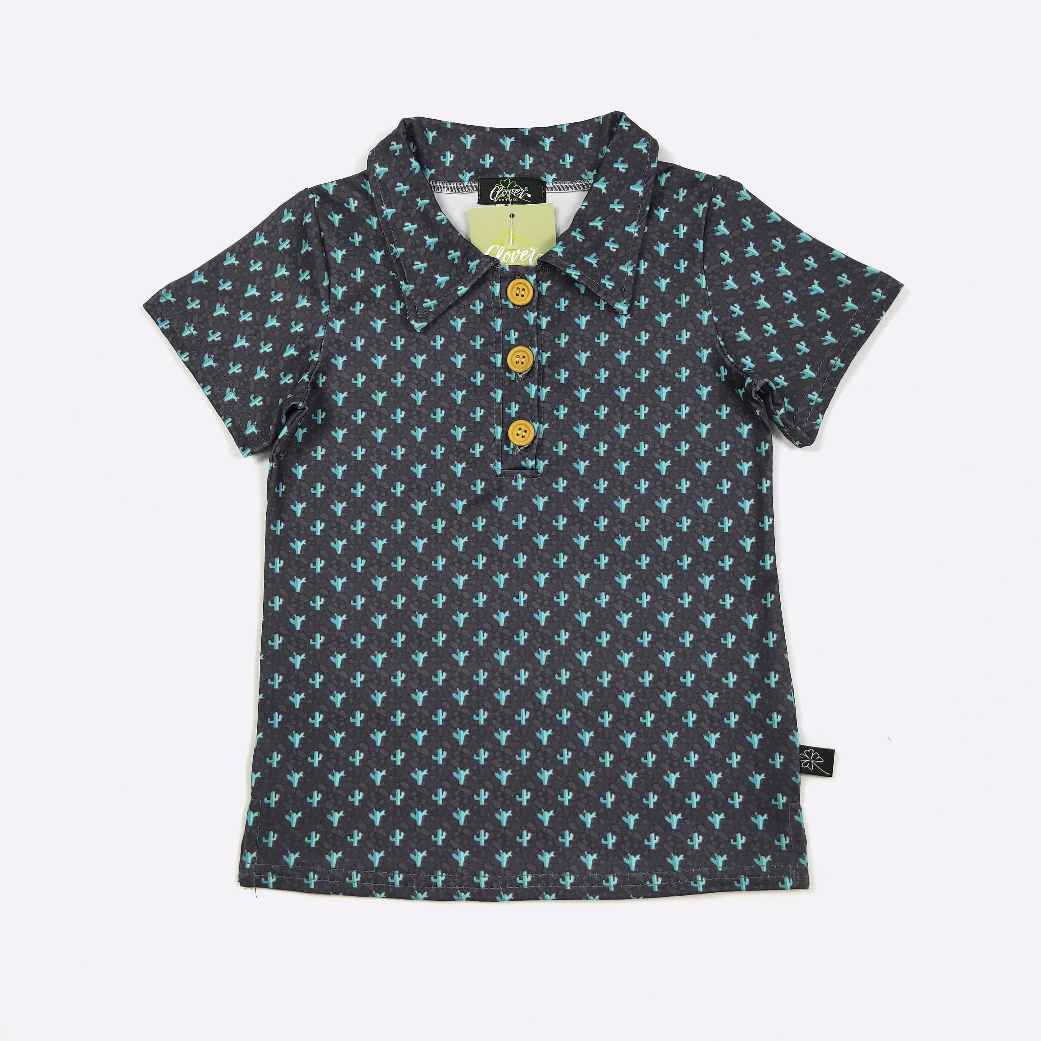 Midnight Cactus Boy Collar Shirt CC
