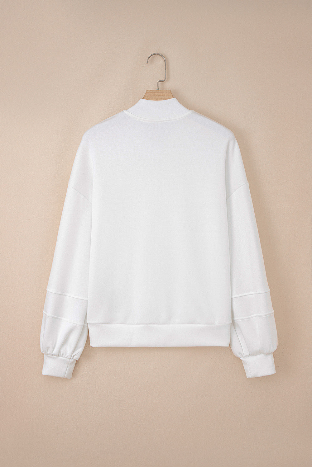 White Zip Up Knit Puff Jacket October.
