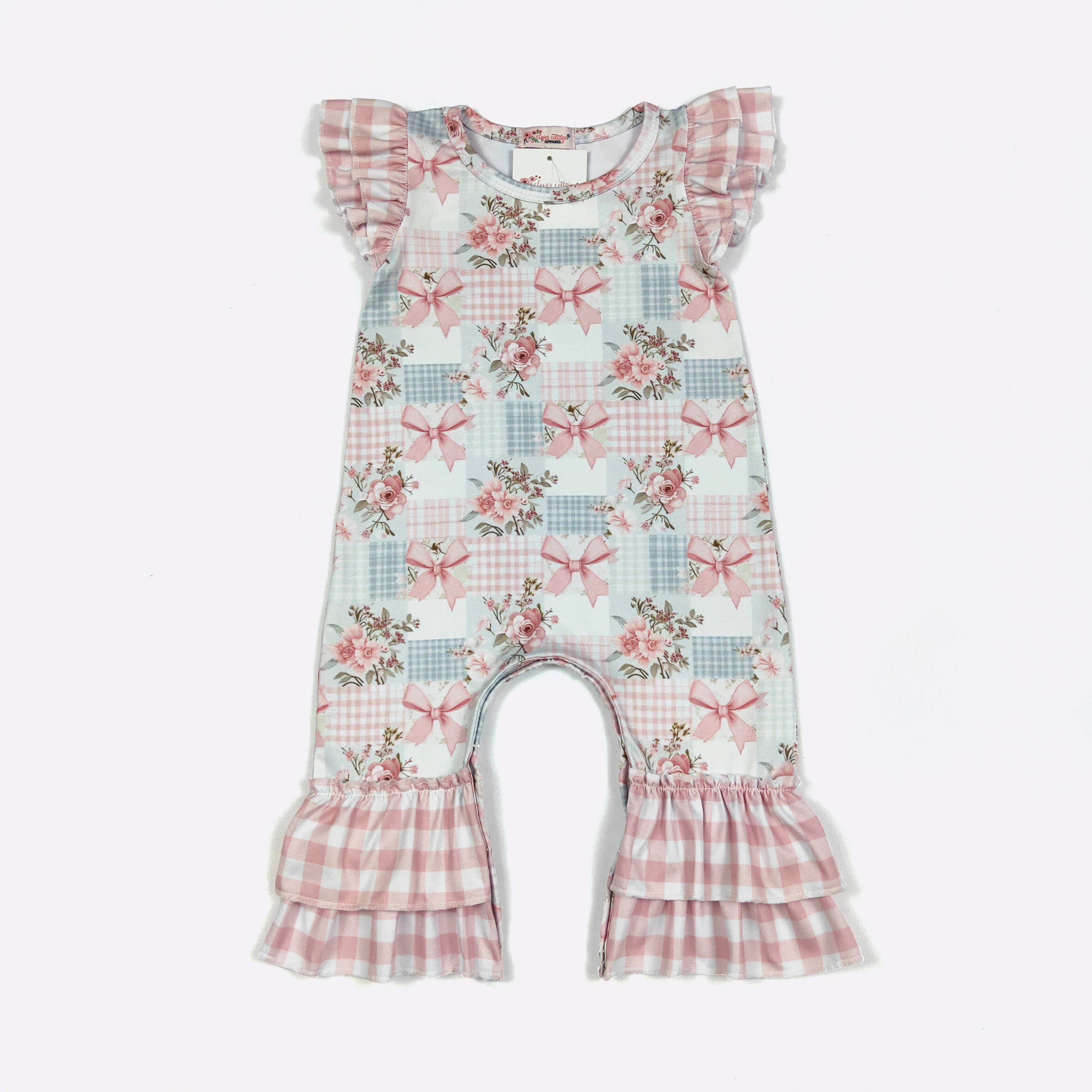 Girly Patchwork Baby Romper CC