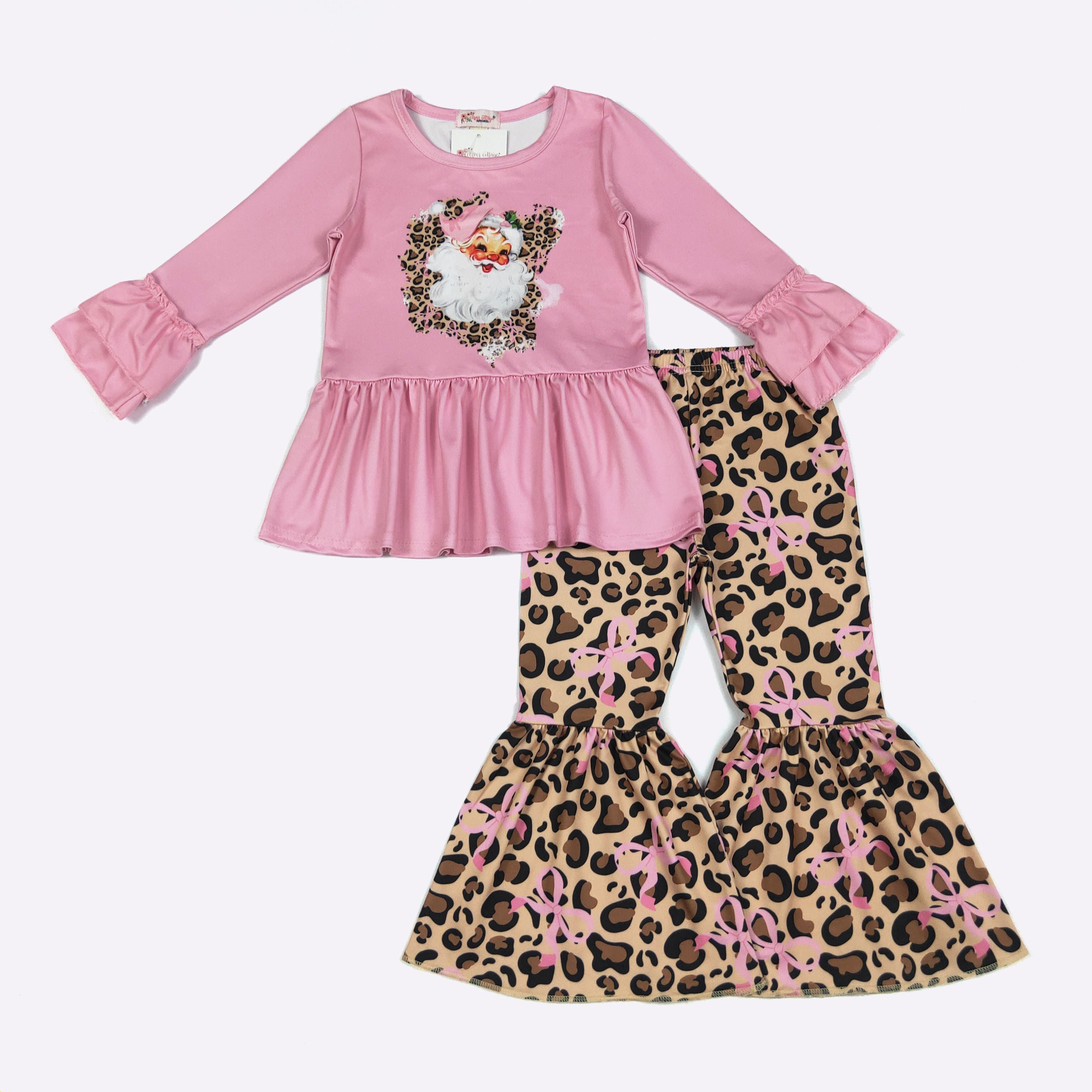 Pink Leo Santa Girls Set CC