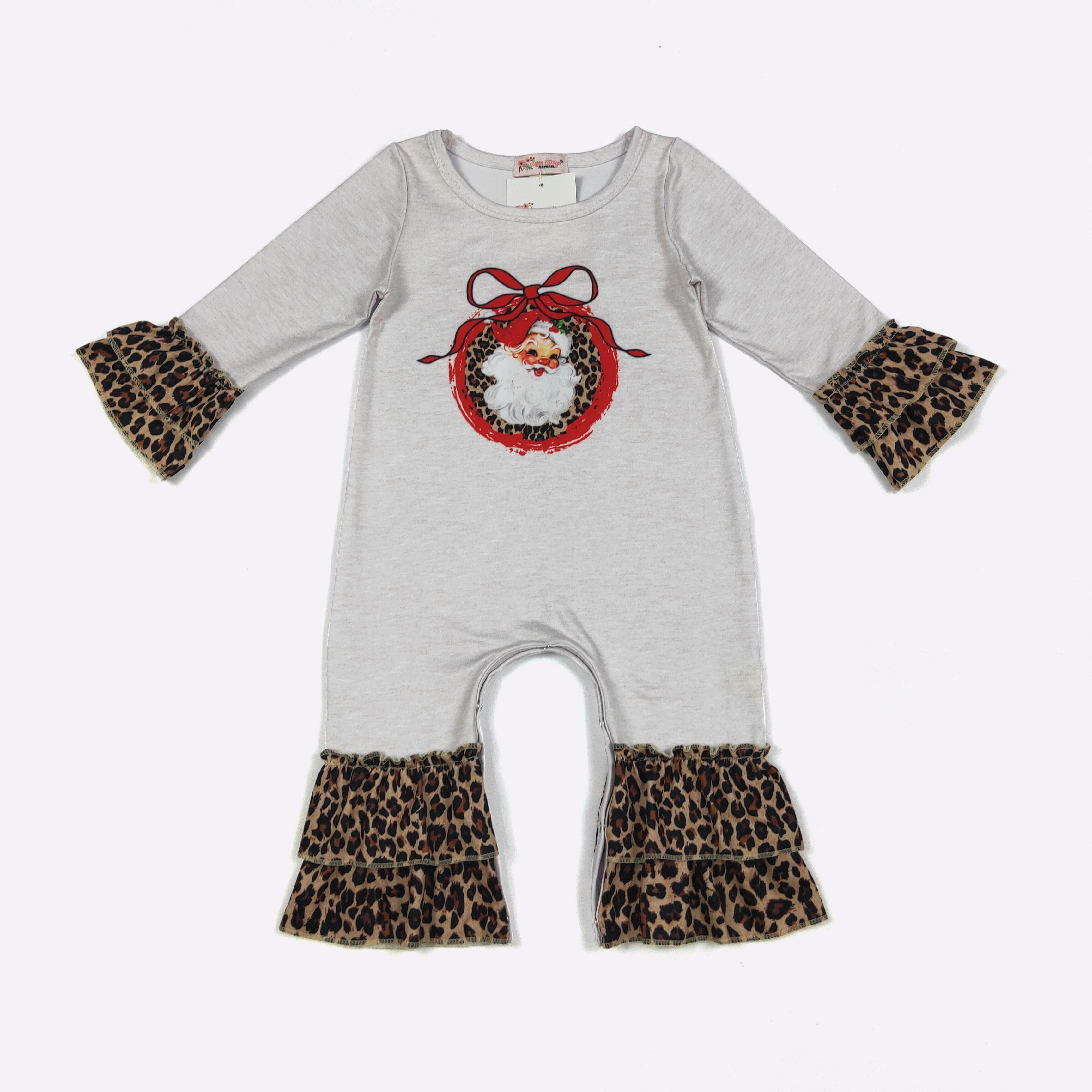 Cheetah Santa Baby Romper CC