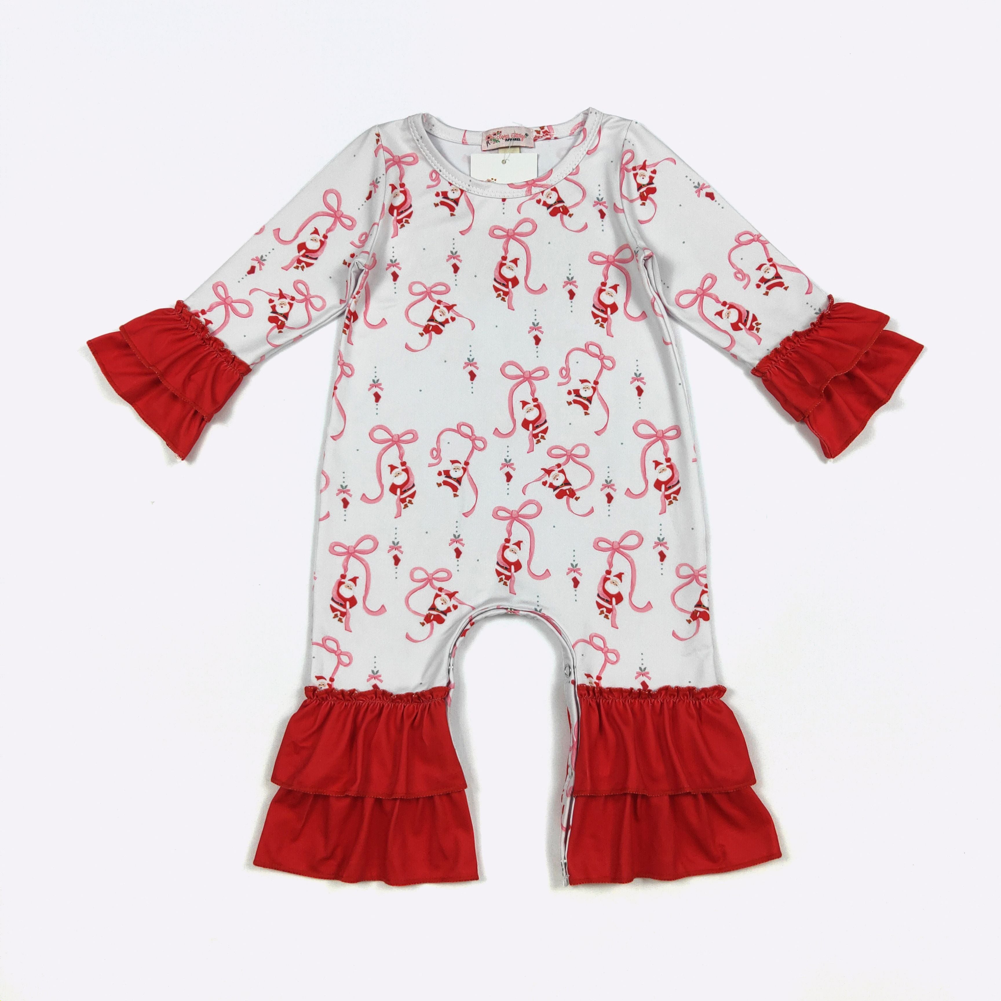 Ribbon Santa Baby Romper CC