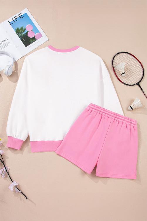 Pink Colorblock Pullover Set OOTD
