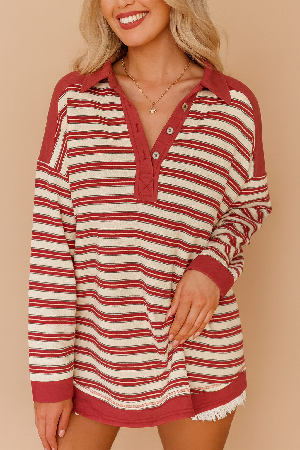 Red Striped Pullover October.