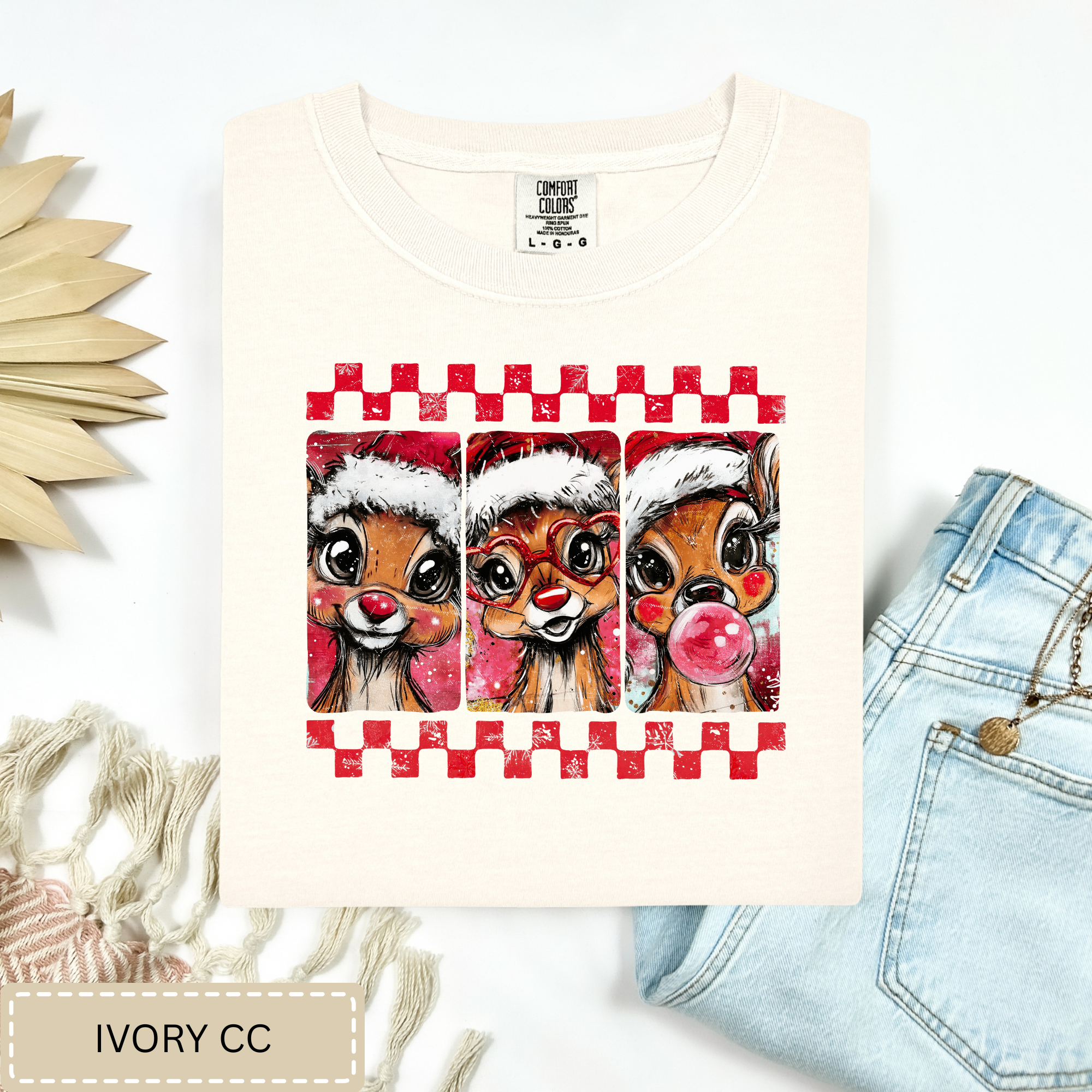 Checkered Rudolph Tee.