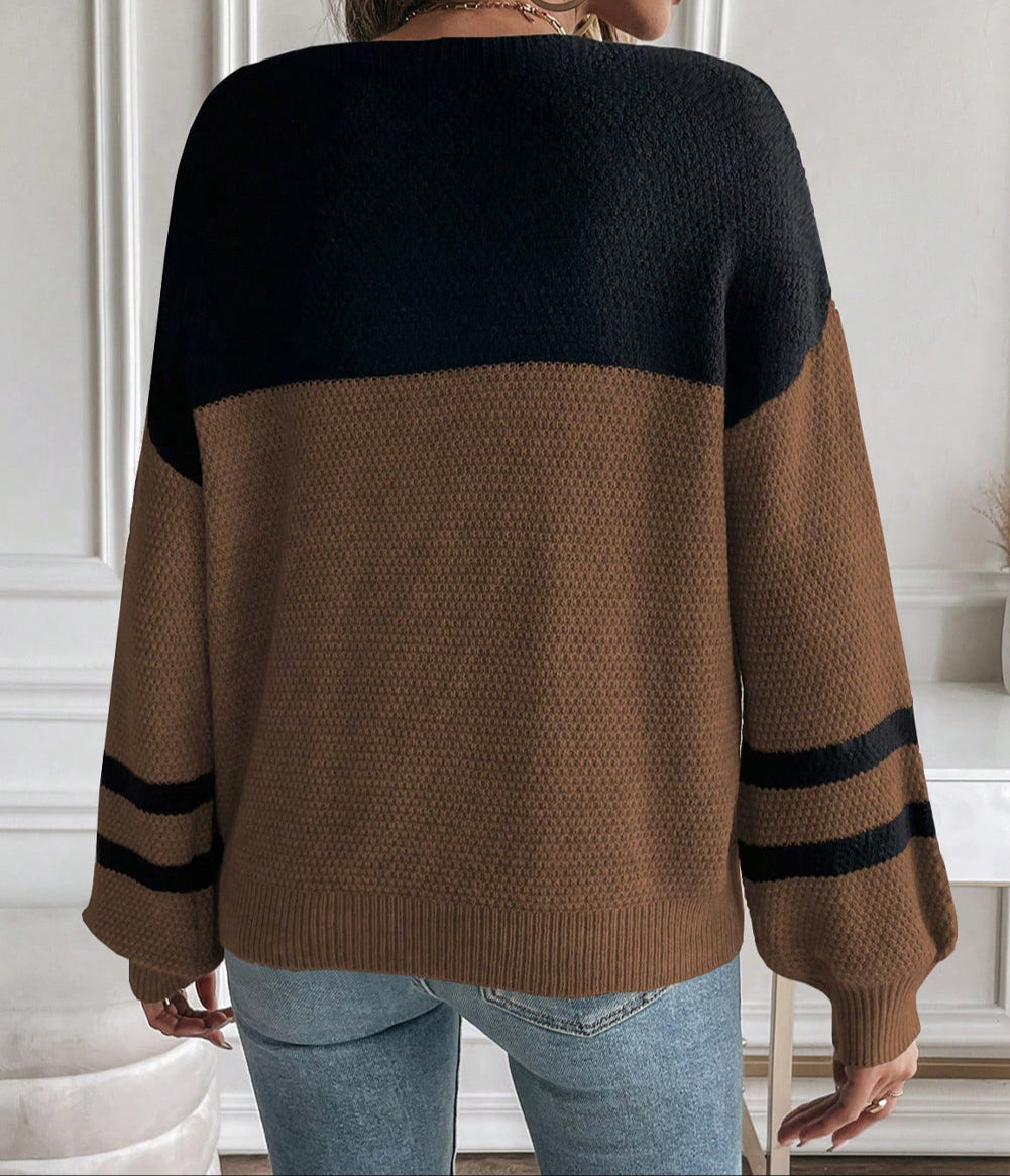 Colorblock knit Striped Sweater RTS