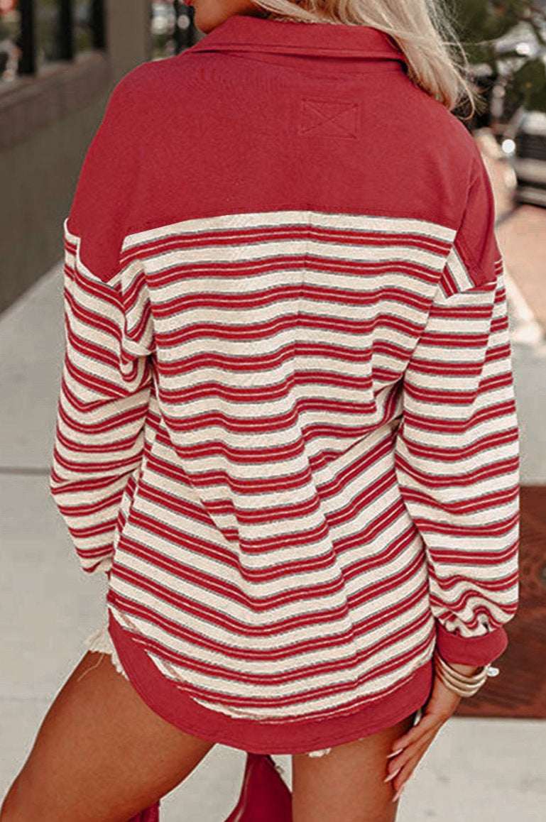 Red Striped Pullover October.
