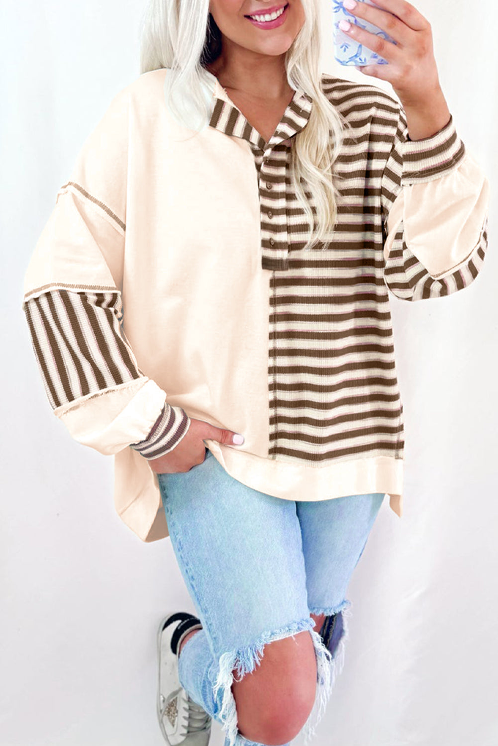 Khaki Stripe Fall Pullover RTS