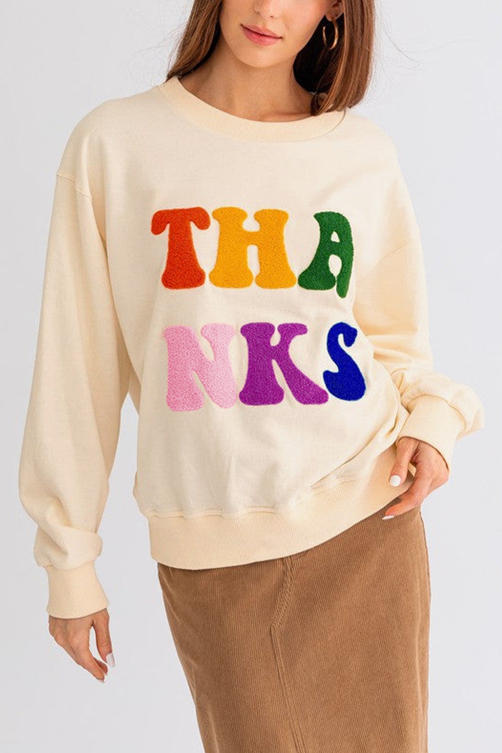 Thanks Chenille Embroidered Sweatshirt FB