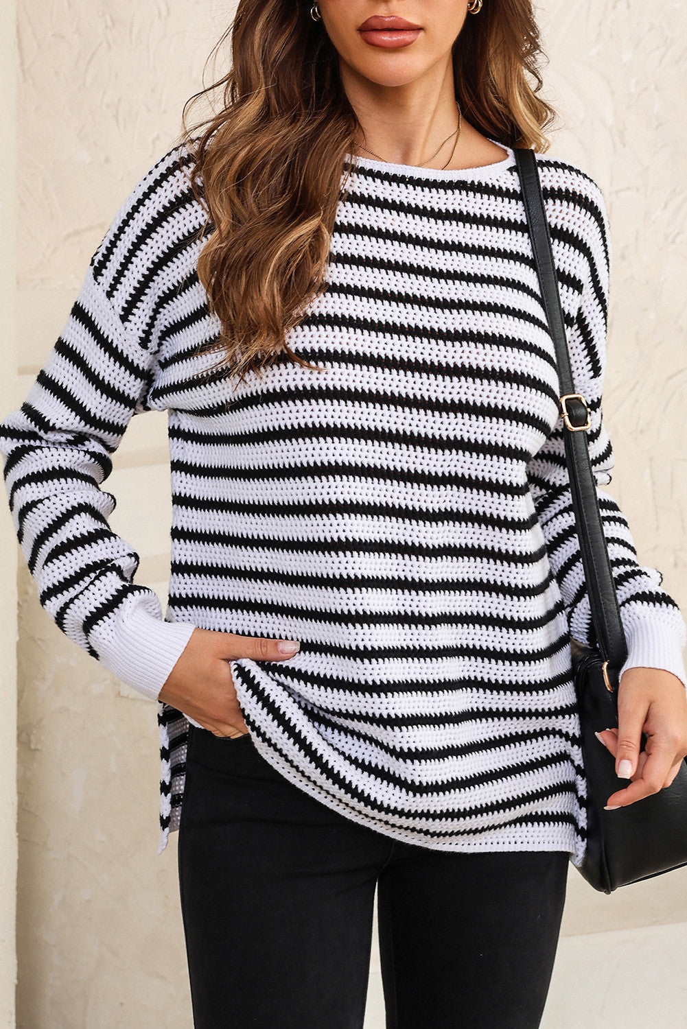 Striped Knit Sweater FB