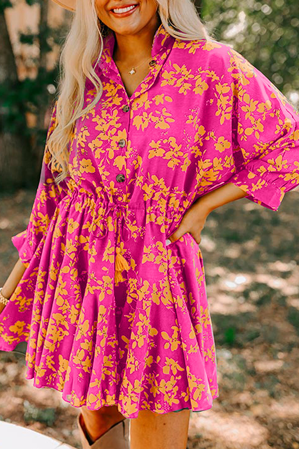Floral Short Dress *TWO COLORS* FB
