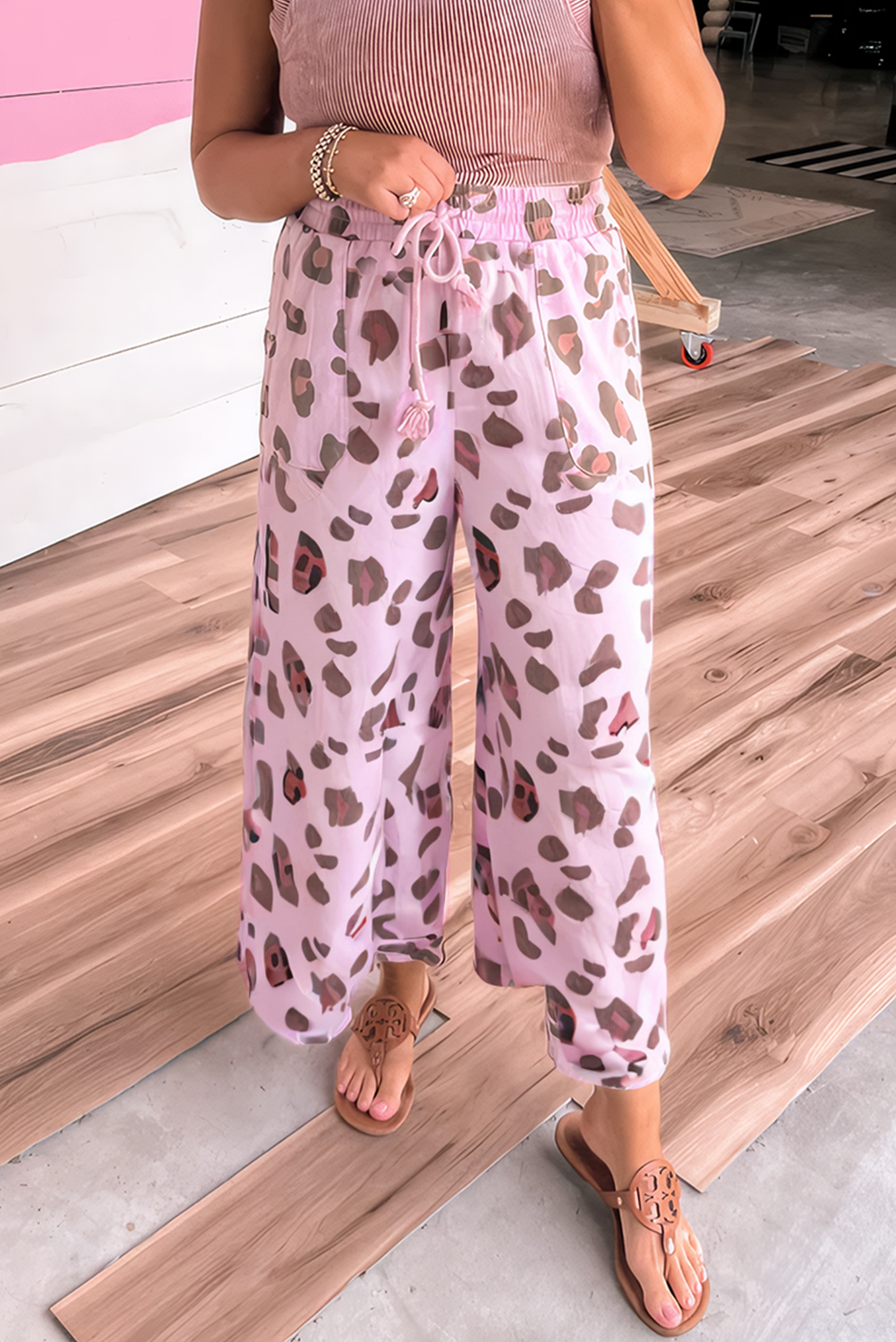 Drawstring Leopard Pants FB
